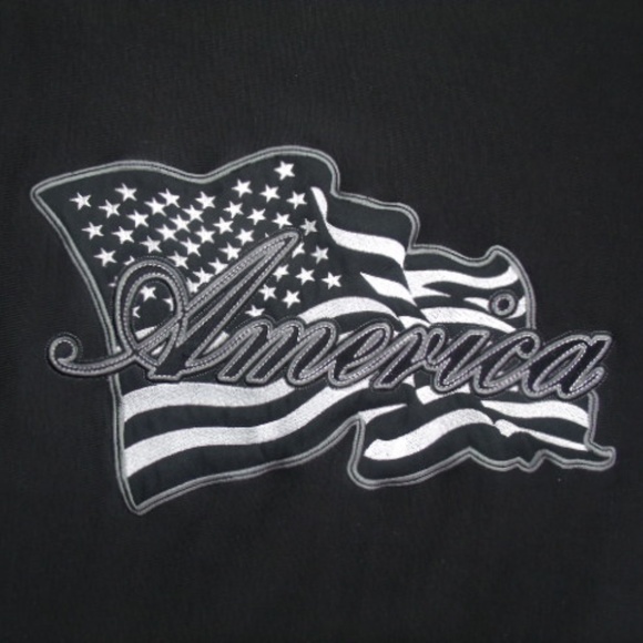 STEVE AND BARRY'S AMERICA Flag BLACK SWEATER XL - Picture 1 of 4